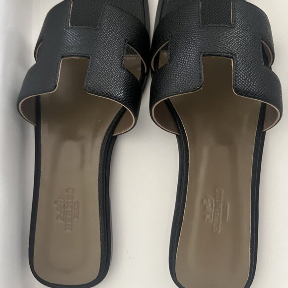 🛵⏲Women's sandals in black and brown of Hermes - Picture 1 of 3